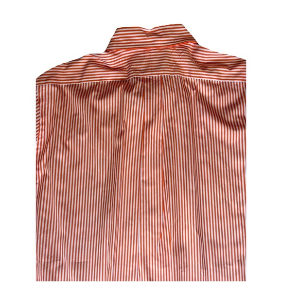 Ralph Lauren Classic Fit Orange White Stripe Long Sleeve Button Down Green Pony - Picture 14 of 16